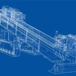 Wireframe of a drilling machine