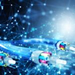 Fiber optic cables transmitting information